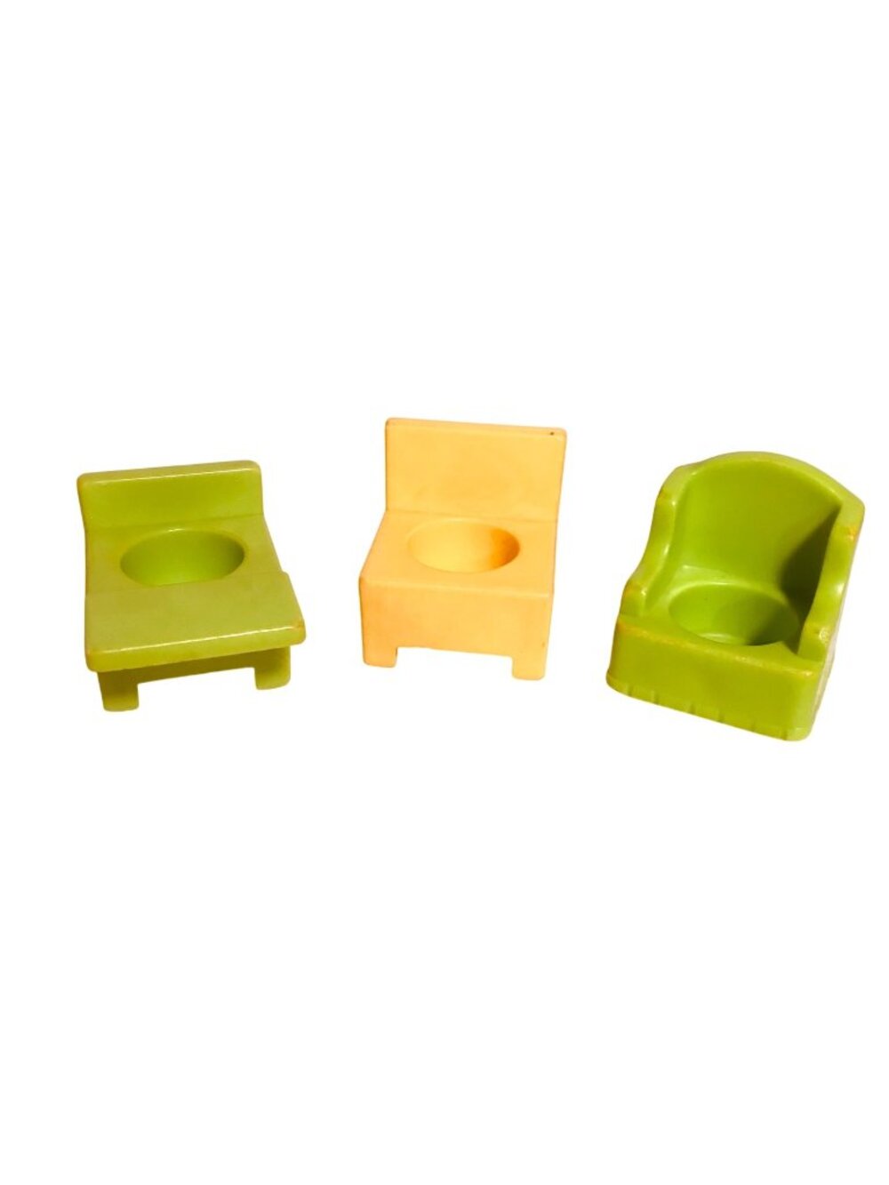 Vintage Fisher-Price Little People  Set Of 3 Chairs Arm Chair Teachers Chair Stu